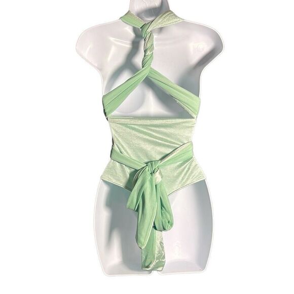 Free People Intimately Sky Mist Green / Mint Green 100 Ways Wrap Bodysuit - Size - Picture 10 of 16